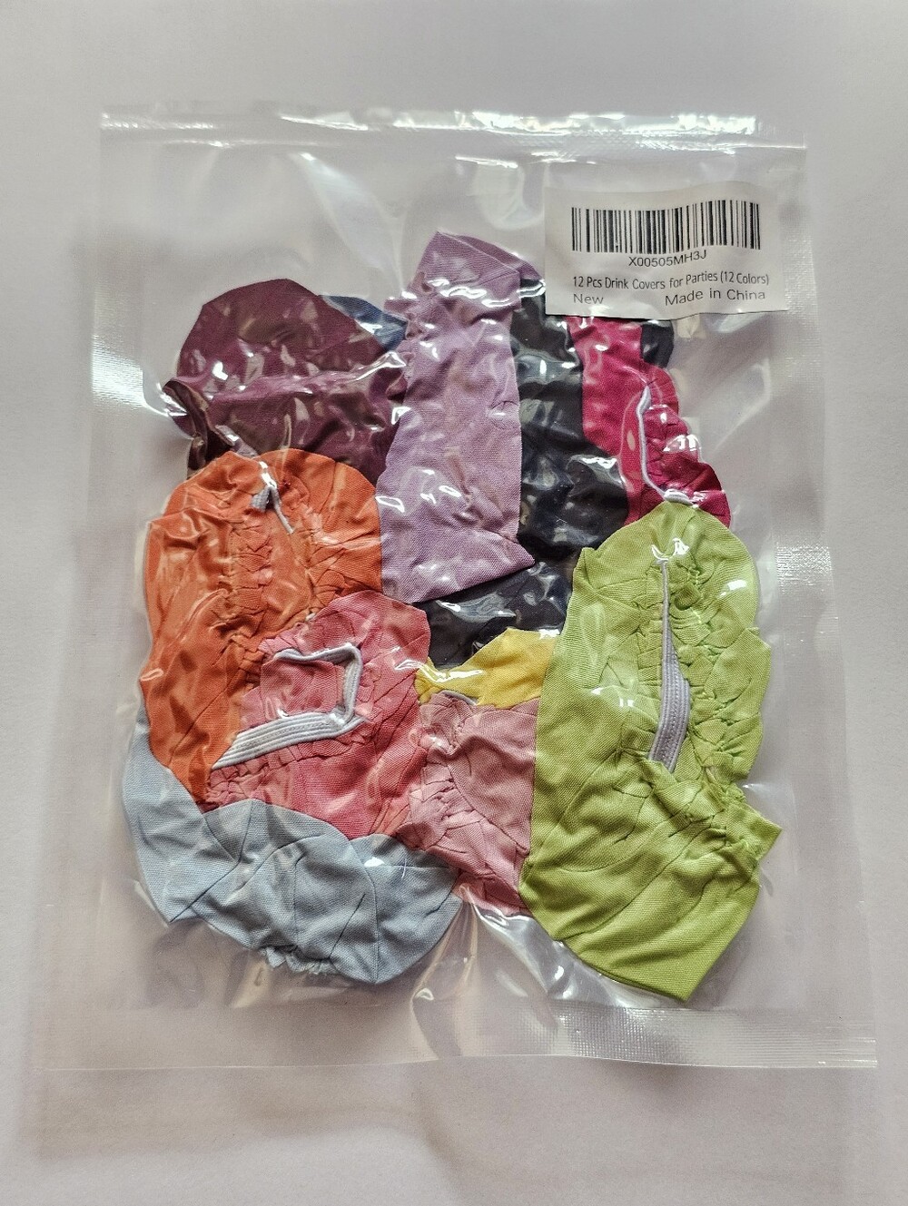 (12 Pack) Reusable Protective Drink Covers with Straw Hole - Picture 2 of 10